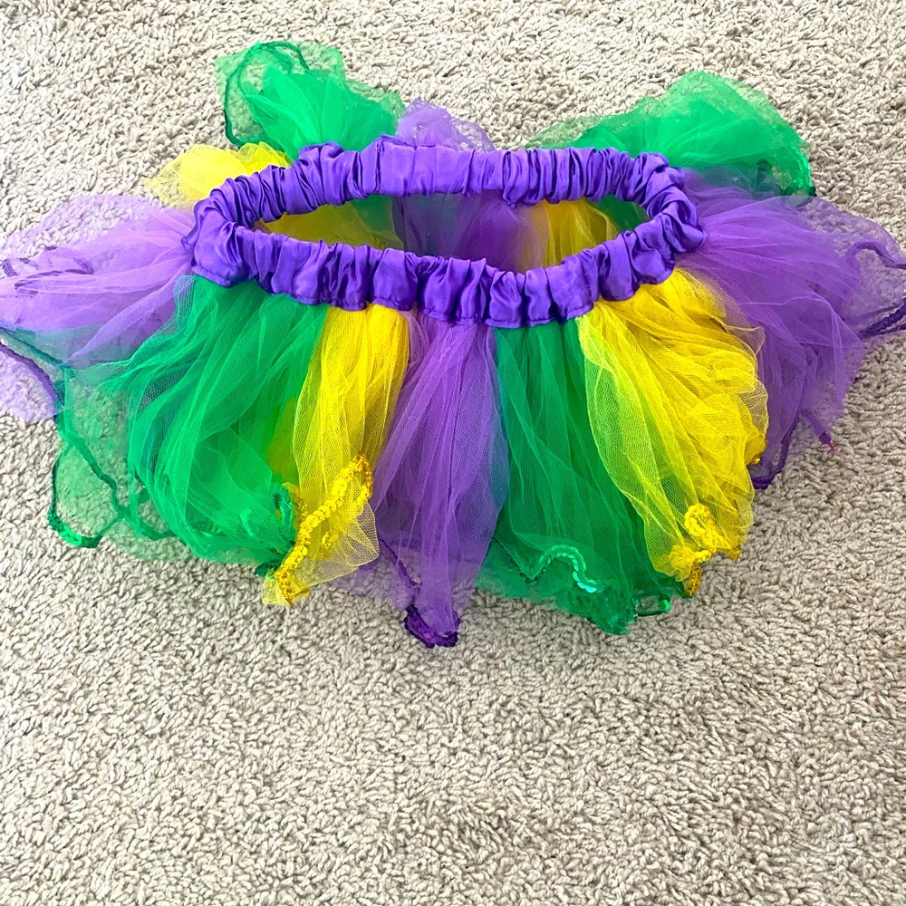 Mardi gras custom tutu girls size medium fits girls 4-6 best